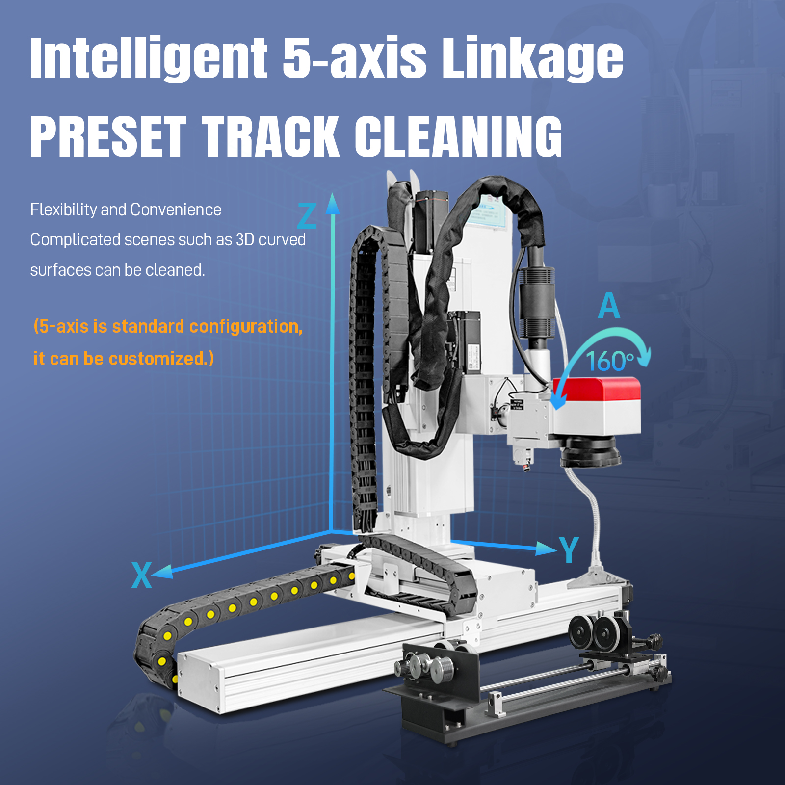 200W 300W 500W Pulsed Platform Automatic Laser Cleaning Machine Laser Rust Oil Paint Plating Remover